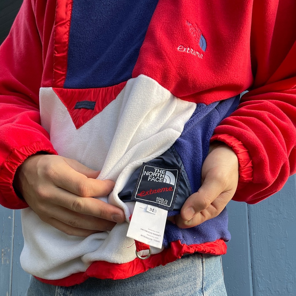 90’s The North Face Extreme, double breasted, reversible fleece anorak. (mint)